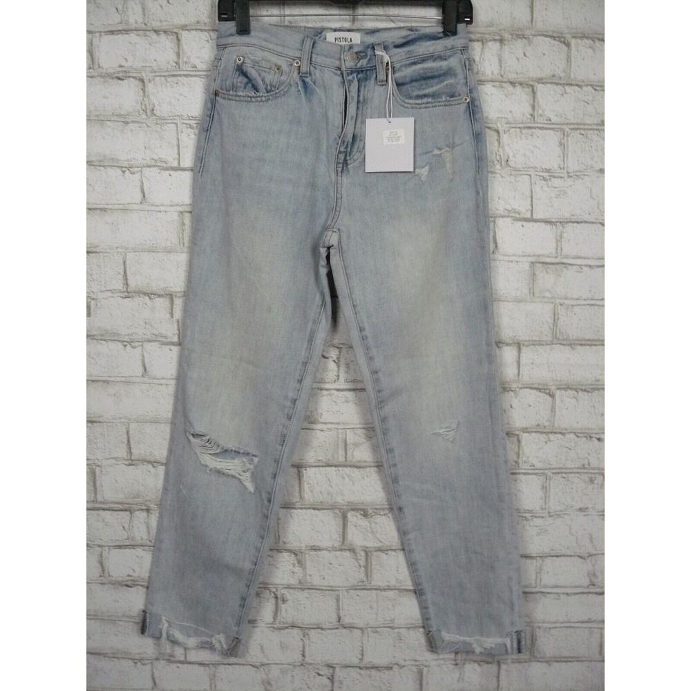$138 Pistola Presley High Rise Relaxed Roller Jeans in By My Side 24 NEW - Picture 3 of 9